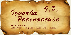 Izvorka Pečinoćević vizit kartica